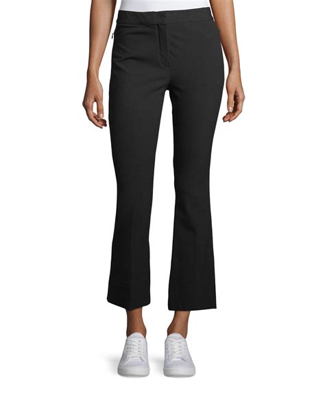 Theory Mid Rise Bi Stretch Kick Flare Cropped Pants Neiman Marcus