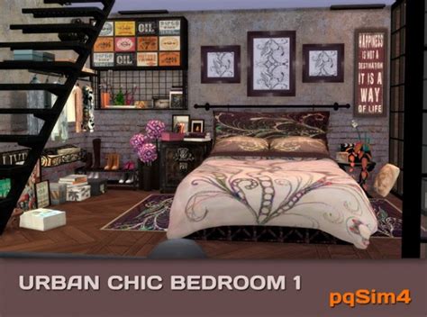 Pqsims4 Urban Chic Bedroom 1 • Sims 4 Downloads