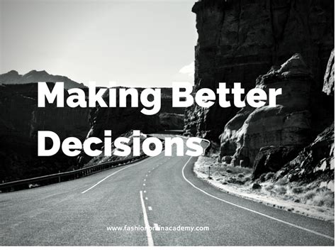 Making Better Decisions - Fashion Brain Academy