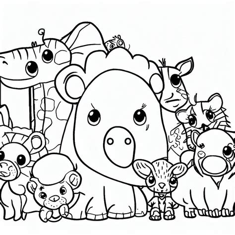 Cute Zoo Animals Printable Coloring Page Download Print Or Color
