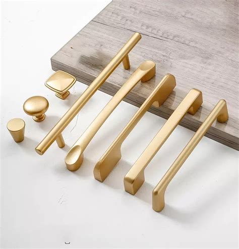 25 OFF Elegant Simple Matte Gold Cabinet Handles Solid Aluminum