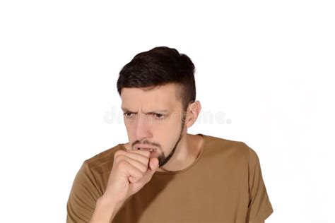 Young Man Coughing Stock Image Image Of Allergy Fever 100286183