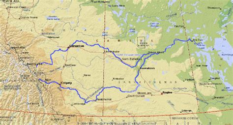 North Saskatchewan River Map