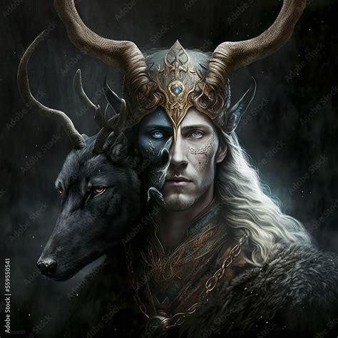 Norse Mythology God Loki Created With Generative Ai Technology Stock