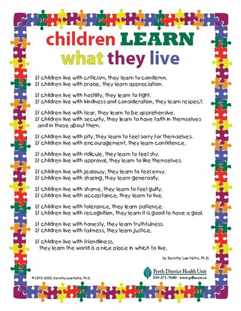 Children Learn What They Live Words Of Wisdom Pinterest Children