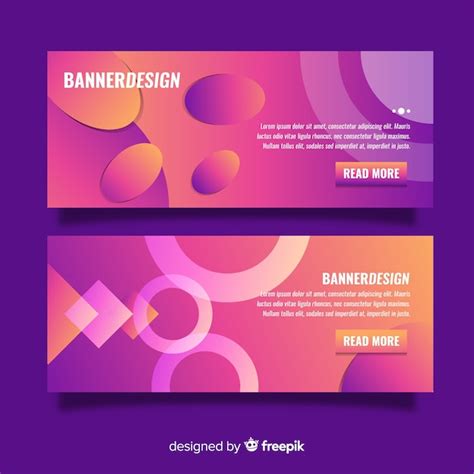 Free Vector Elegant Colorful Banners With Gradient Style