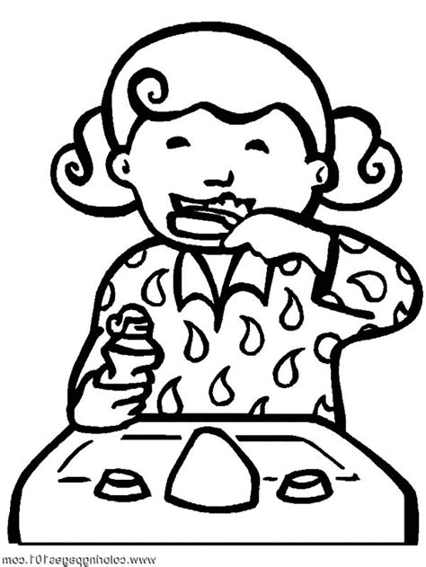 Brushing Teeth Coloring Page