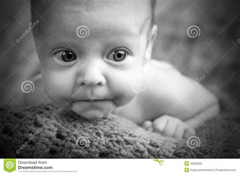 Face Of Newborn Baby Stock Image Image Of Innocent Caucasian 43238203