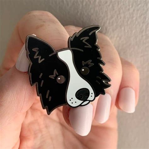 Border Collie Pin Dog Lapel Enamel Pin Brooch Badge Etsy Border