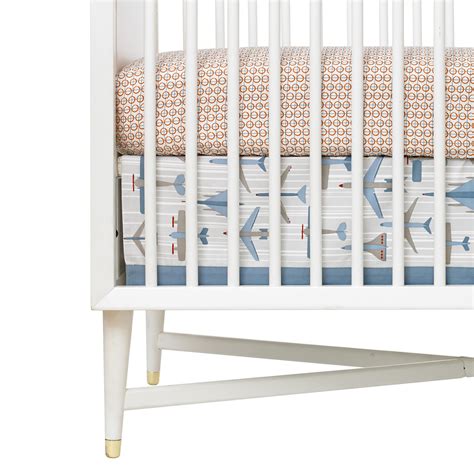This is a twin bedding set that includes a duvet cover and 1 sham. Nursery: DwellStudio Flight Canvas Crib Skirt ...