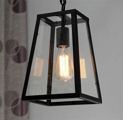 This low profile ceiling light is the perfect solution when recessed lighting is not an option. VINTAGE INDUSTRIAL HANGING GLASS BOX METAL SHADE CEILING ...