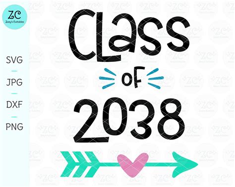 Class Of 2038 Svg Graduation Svg Class Of End Of School Etsy Ireland
