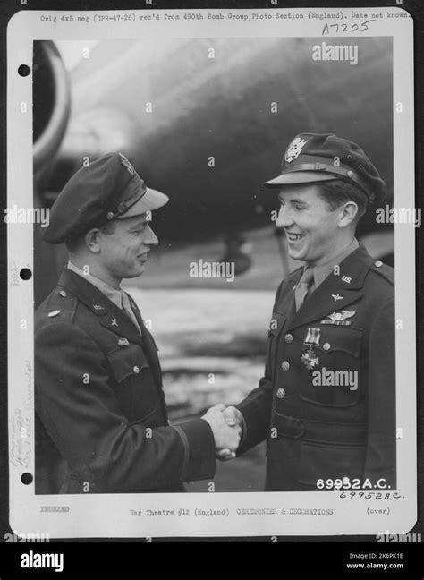 Lt James C Cunningham Of The 490th Bomb Group Is Awarded The