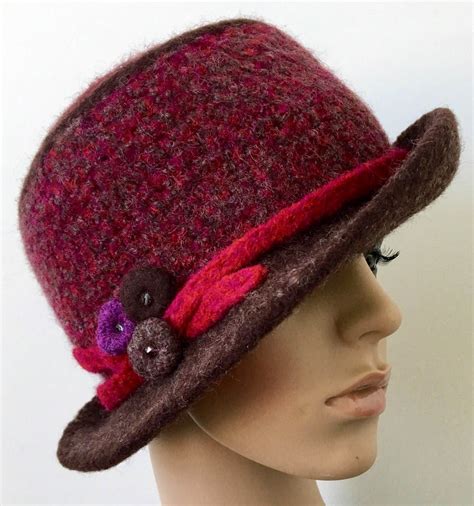 sale retro felt hat women s red and brown felt hat winter