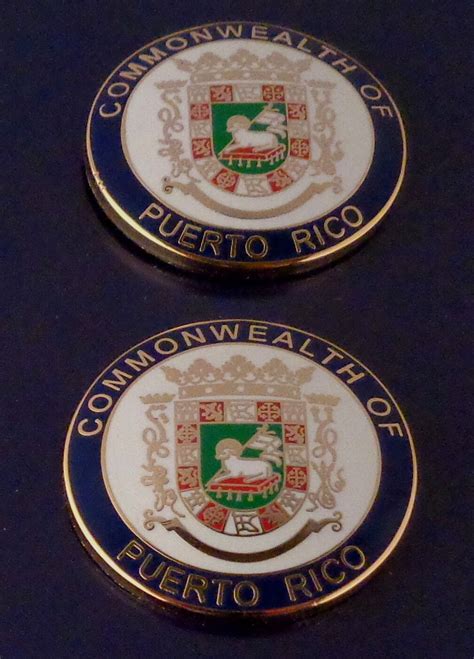 Puerto Rico Collar Lapel Pins Gold Commonwealth Seal 1516