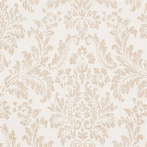 Get ready for a long winded post! White / Tan Faux Worn Damask Shabby Chic Georgia Wallpaper ...