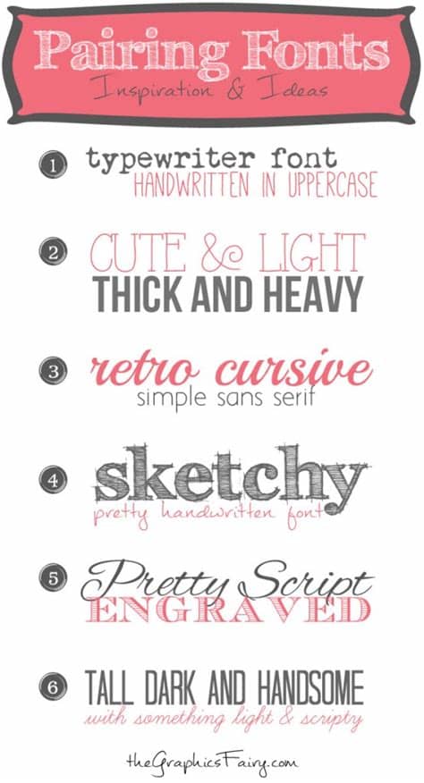 All fonts are categorized and can be saved for quick reference and comparison. Favorite Font Pairings - The Graphics Fairy