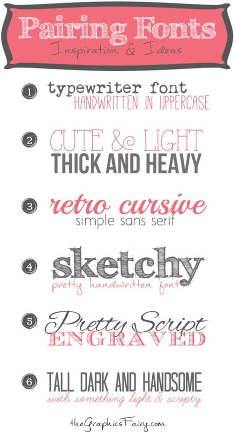 It is elegant and sophisticated, but can be hard to read. Favorite Font Pairings - The Graphics Fairy