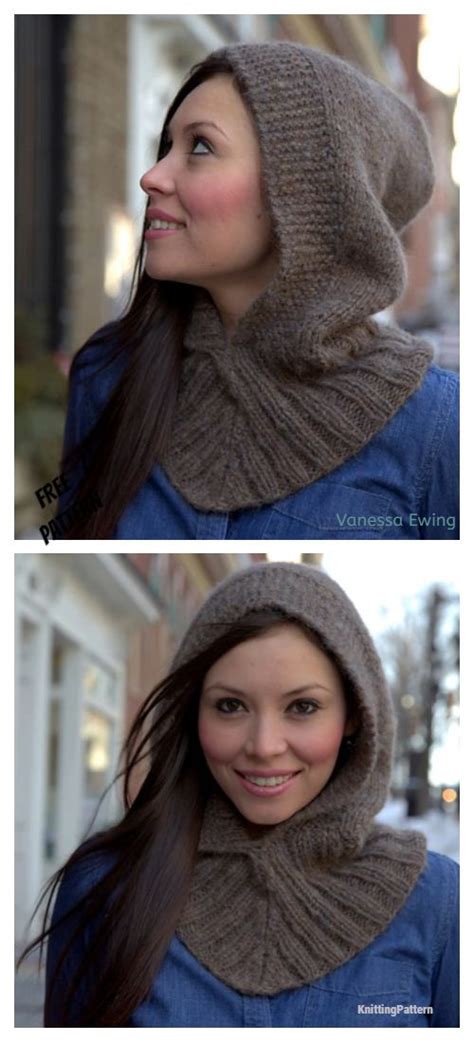 Hooded scarf wrap knit pattern. Easy Knit Hooded Neckwarmer Free Knitting Pattern ...