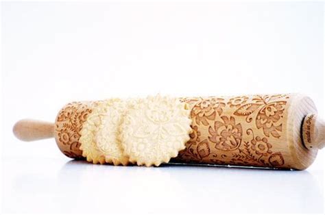 This Wooden Rolling Pin Is Engraved With Beautiful Polish Folk Pattern