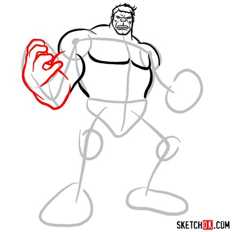 How To Draw The Hulk Sketchok Step By Step Drawing Tutorials In