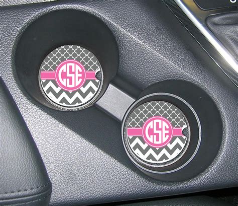Monogram Cup Holder Coasters Car Coasters Design Your Own