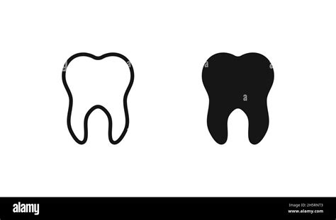 Tooth Icon In Flat Style Illustration Set Vector Graphic For Dentist