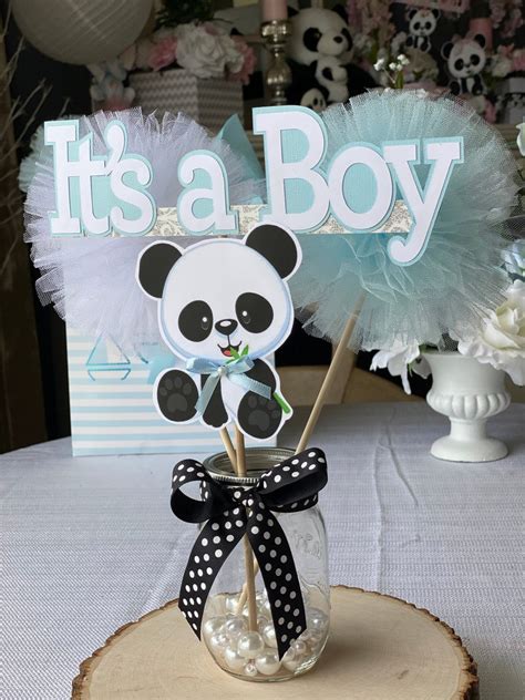 Panda Centerpieces Its A Boy Panda Panda Bear Baby Etsy