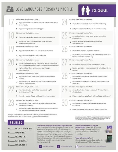 Take this love language test and answer some simple questions to find out your love language. The five love languages pdf