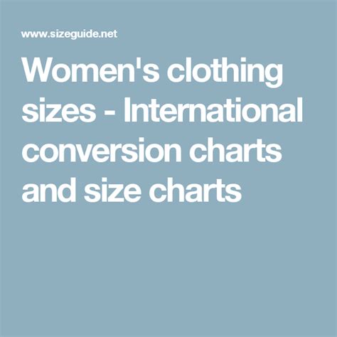 Womens Clothing Sizes International Conversion Charts And Size