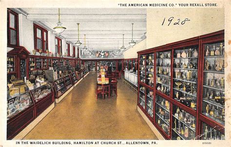 Allentown Pennsylvania Rexall Drug Store Interior Vintage Postcard