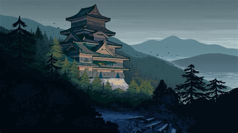 1280x768 Japanese Castle Pixel Art 1280x768 Resolution Wallpaper Hd