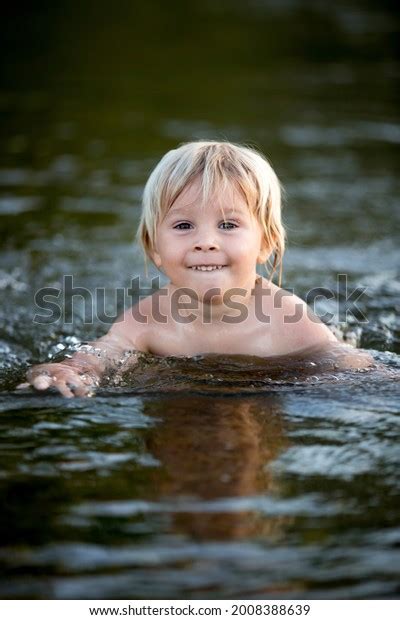 Beautiful Portrait Children Lake Kids Playing Stock Photo 2008388639