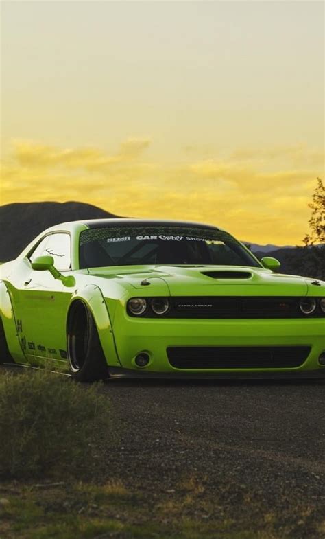 1280x2120 Dodge Challenger Green Iphone 6 Hd 4k Wallpapers Images