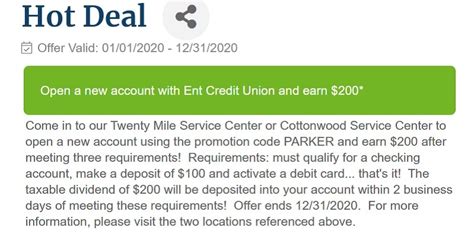 We did not find results for: Ent Credit Union Promotions: $200 Checking Bonuses (CO)