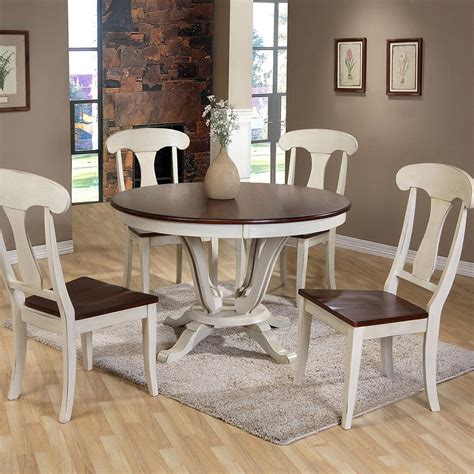 However, some retro and modern designs use leather, fur. HomeSullivan 5-Piece Antique White and Cherry Dining Set ...