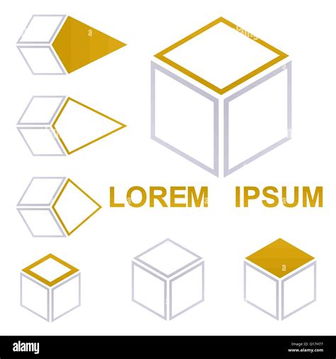 Cube Logo Vector Set Stock Vector Image And Art Alamy