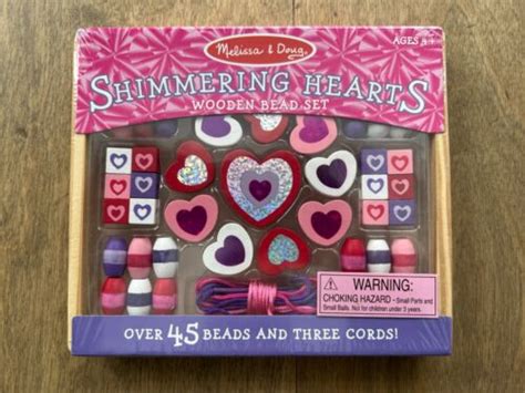 Melissa And Doug 9495 Shimmering Hearts Wooden Bead Set For Sale Online