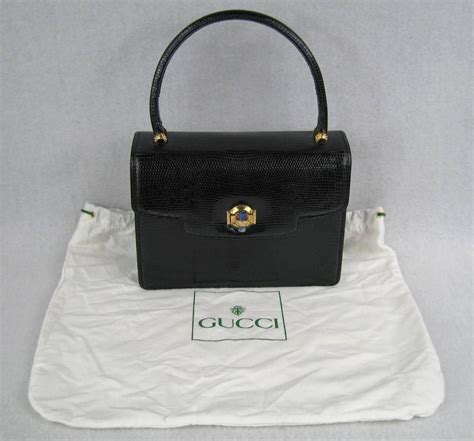 Vintage Gucci 1960s Black Leather Kelly Hand Bag At 1stdibs