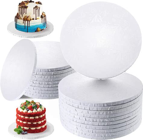 20 Pieces White Cake Drums 12 Inch Round Sturdy Cakes Drum