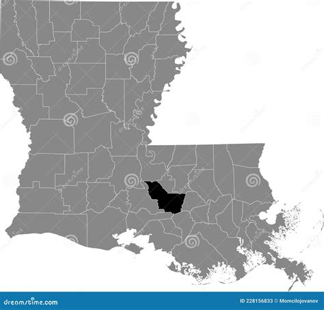 Location Map Of The Iberville Parish Of Louisiana Usa Stock Vector