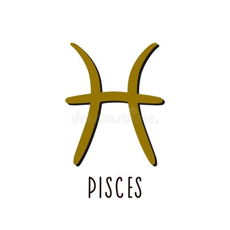 Zodiac Sign Pisces Vector Zodiac Sign Pisces Stock Vector