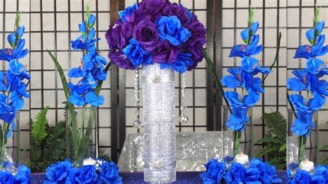 Diy Purple And Royal Blue Wedding Centerpieces Wedding Ideas Bridal