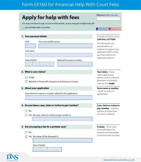 18 ripon road, kingston 5. Download Form EX160 for Help with Court Fees | DNS Accountants