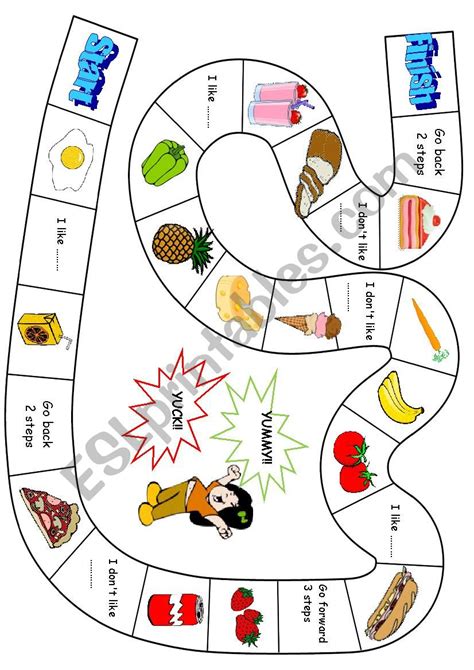 Food Board Game Esl Worksheet By Mcrus