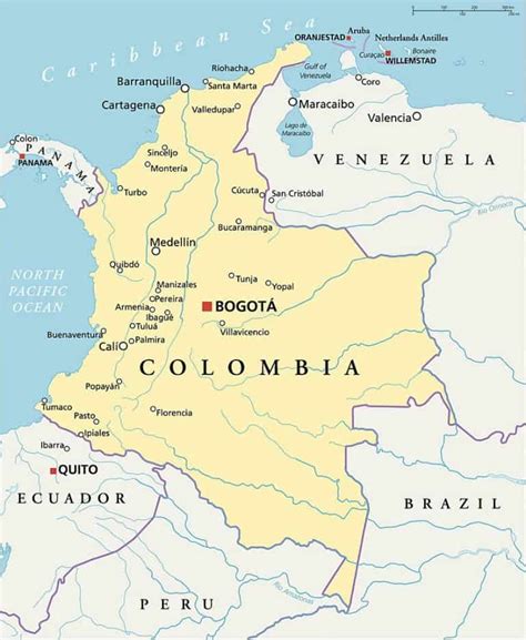 Mapas De Colombia Mapas Políticos Físicos Mudos Para Descargar