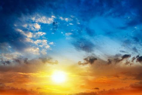 Beautiful Heavenly Landscape With The Sun In The Clouds Stock Image