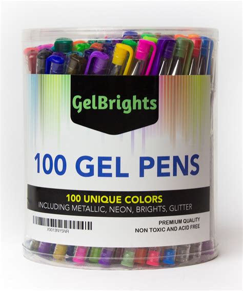 Gelbrights 100 Gel Pens Great For Adult Kids Coloring Book