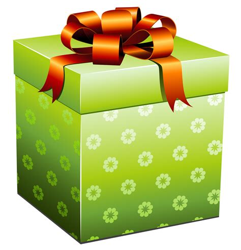 Green Present Box With Red Bow Png Picture Gallery Yopriceville