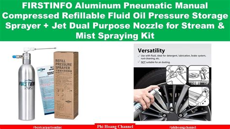 Firstinfo Aluminum Pneumatic Manual Compressed Refillable Fluid Oil
